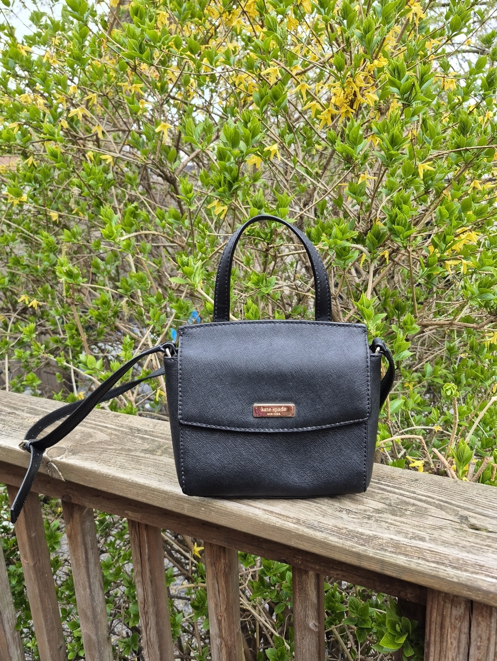 Kate Spade Laurel Way Mini Alisanne Black Leather Crossbody Bag / Purse - Picture 2 of 16